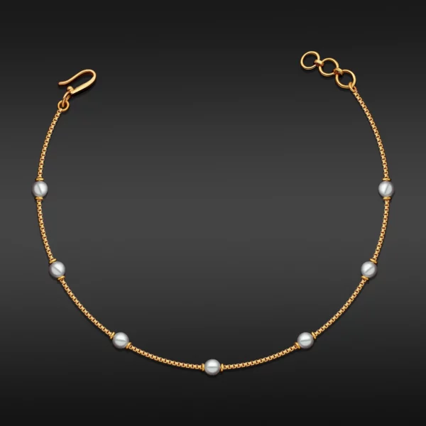 22K Gold Light Pearl Chain Bracelet (2.00G)