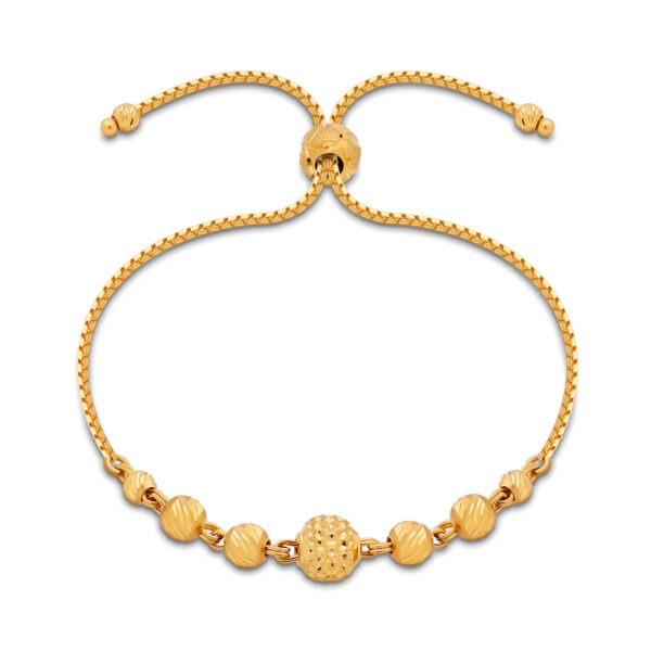 22K Gold Beads Sliding Knot Bracelet (4.95G)