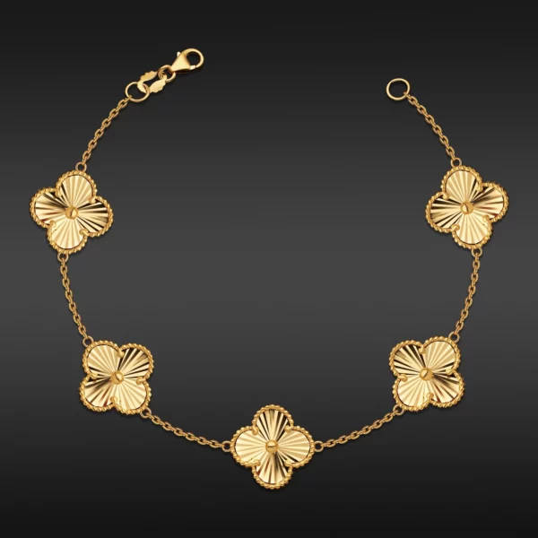 22K Gold Classic Clover Bracelet - 5 Motifs