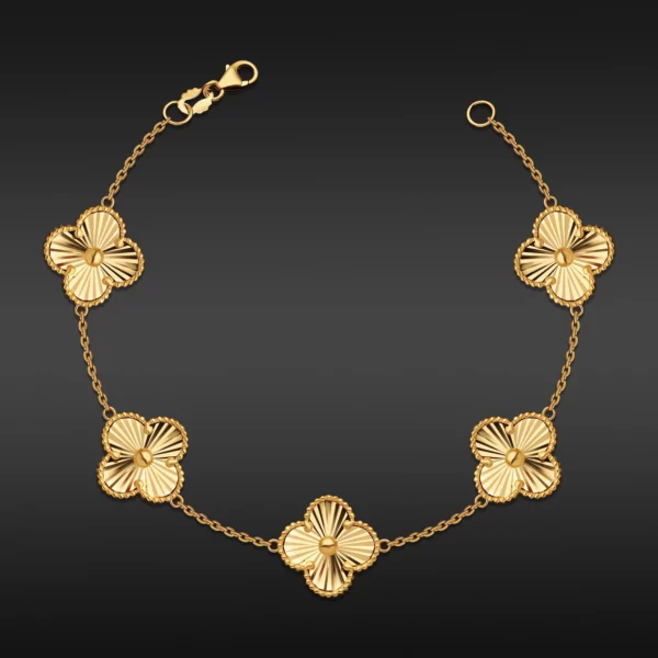 22K Gold Classic Clover Bracelet - 5 Motifs