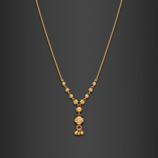 22K Gold Light Beaded Drop Necklace (5.55G)