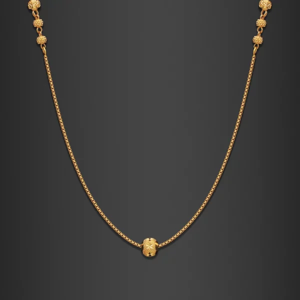 22K Gold Light Beaded Ball Necklace (4.60G)