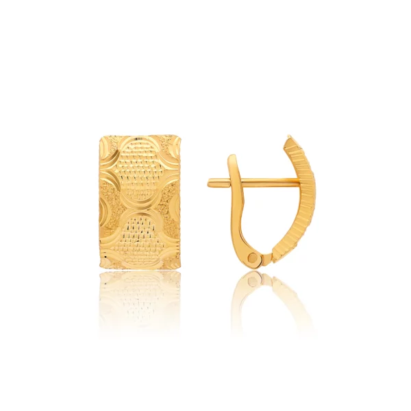 22K Gold Light Textured Huggy Clip Earrings (3.10G)