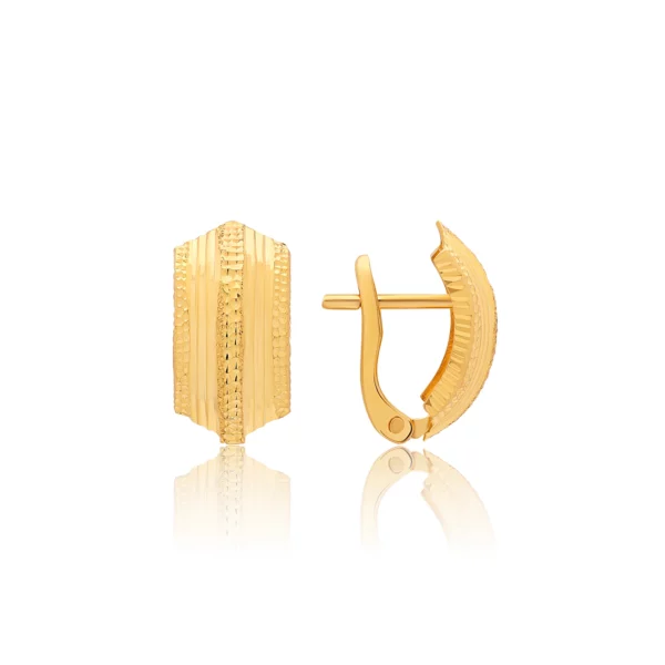 22K Gold Light Round Huggy Clip Earrings (2.80G)