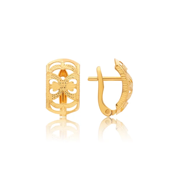 22K Gold Light Cut-Out Huggy Clip Earrings (2.60G)
