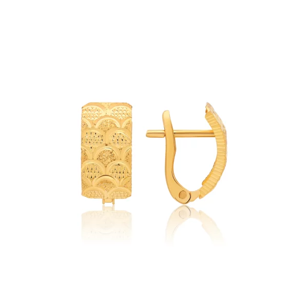 22K Gold Light Cut-Out Huggy Clip Earrings (2.60G)