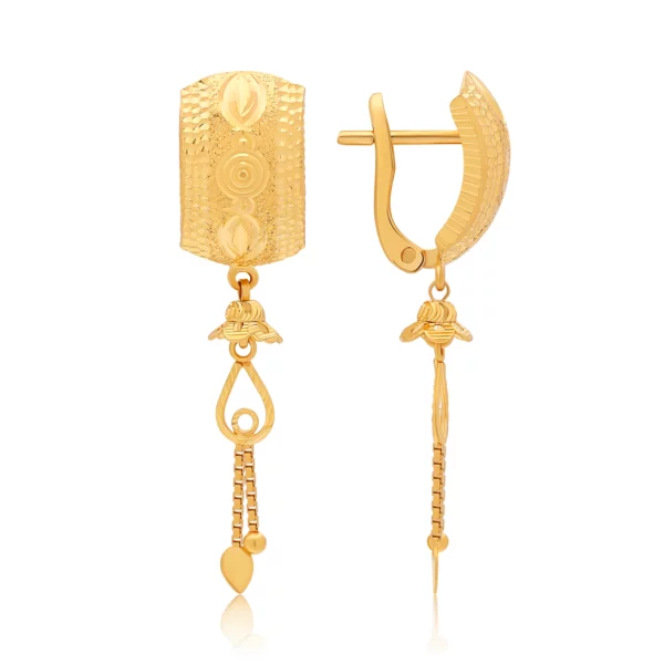 22K Gold Huggy Clip Dangle Earrings (4.15G)