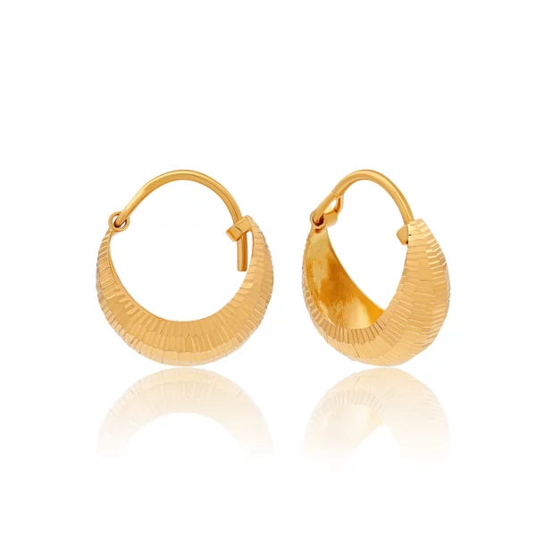 22K Gold Shimmering Basket Hoops (3.00G)