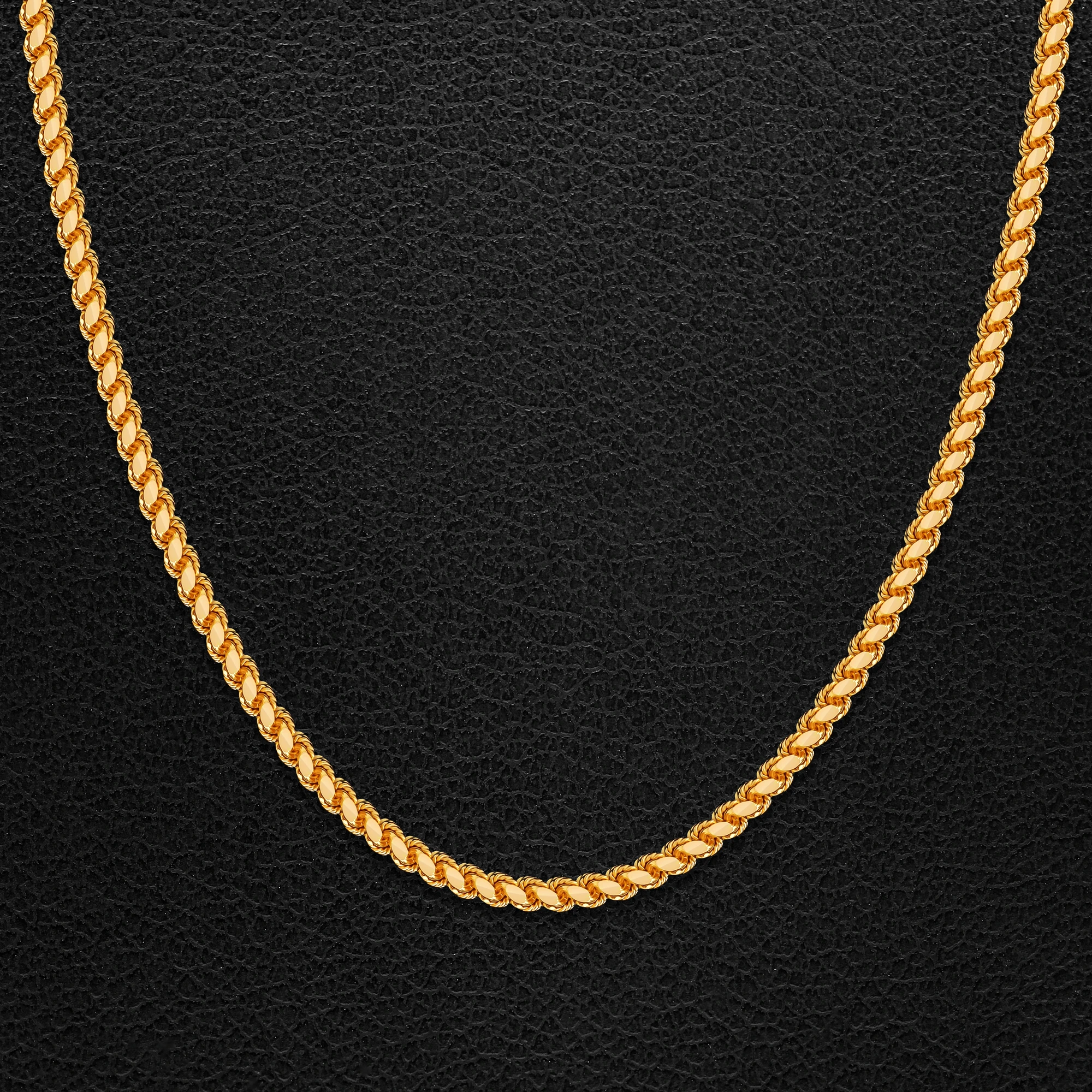 22K Gold Handmade Rope Chain - 20 Inch - Queen of Hearts Jewelry