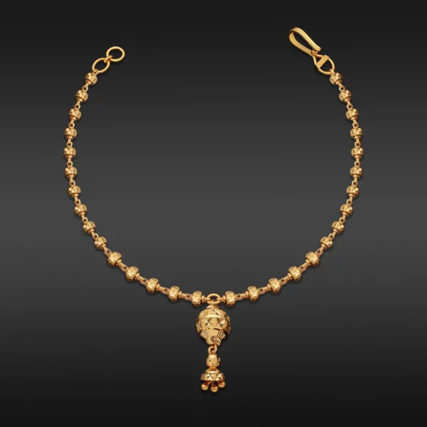 22K Gold Beaded Dangle Drop Bracelet (6.75G)