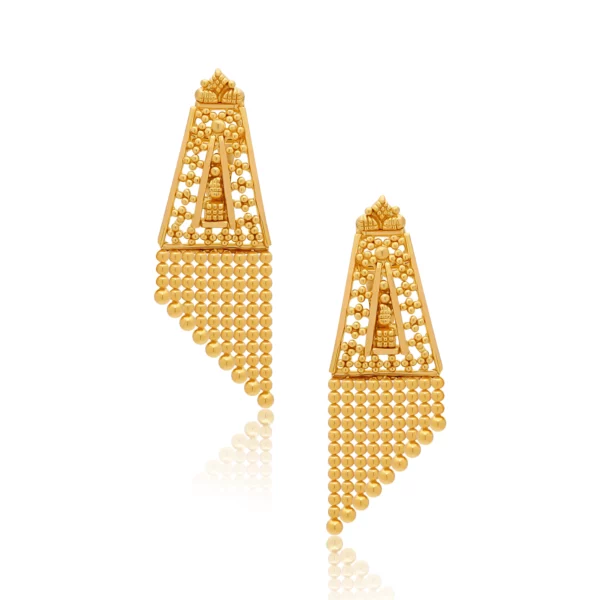 22K Gold Light Drop Style Earrings (4.20G)