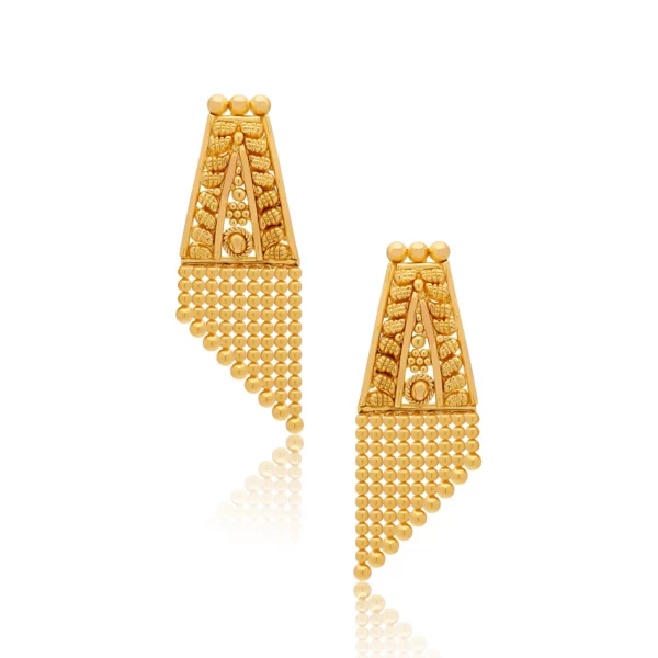 22K Gold Light Drop Style Earrings (4.25G)