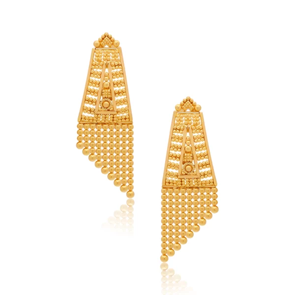 22K Gold Light Filigree Dangle Earrings (5.05G)