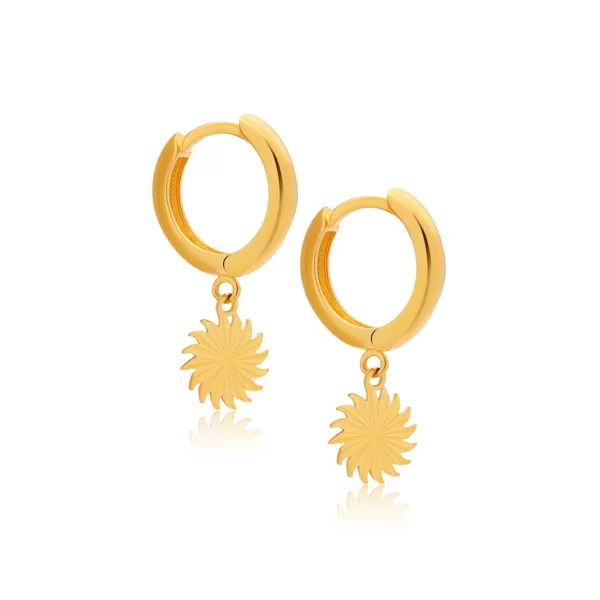 22K Gold Mini Sized Drop Hoop Earrings (2.80G)