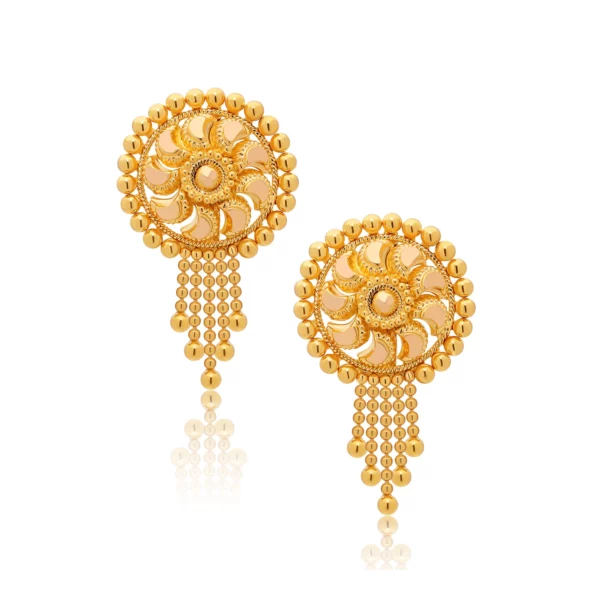 22K Gold Classic Drop Style Earrings (4.90G)