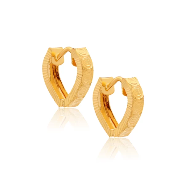 22K Gold Mini Sized V-Huggy Earrings (2.30G)