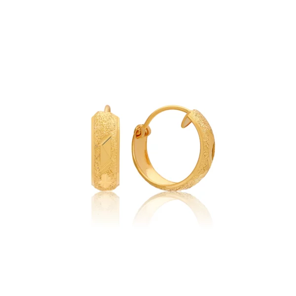 22K Gold Tiny Sized Frosted Hoops (1.85G)