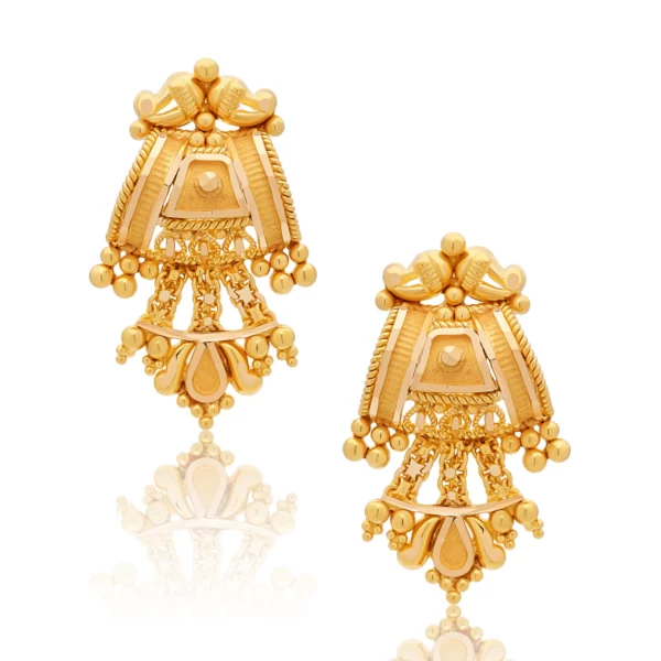 22K Gold Timeless Filigree Drop Earrings (5.45G)